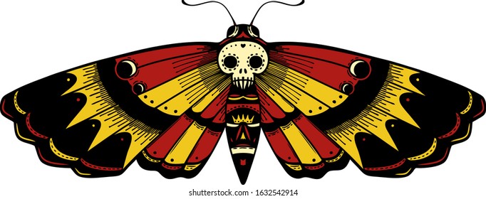 tattoo in traditional style of a deaths head moth