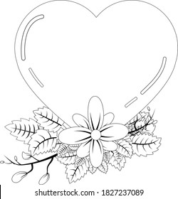 tattoo in traditional style of a heart and flower white background