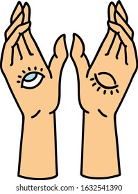 tattoo in traditional style of mystic hands