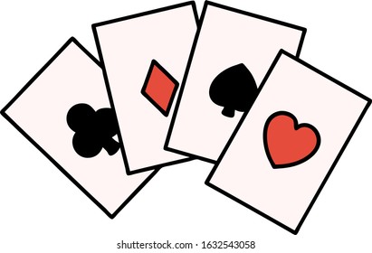 tattoo in traditional style of a run of cards