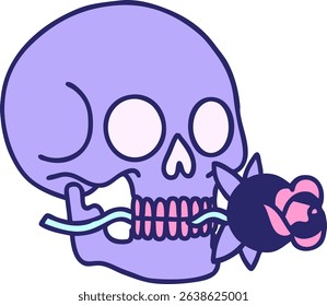 tattoo in traditional style of a skull in bright neon colors