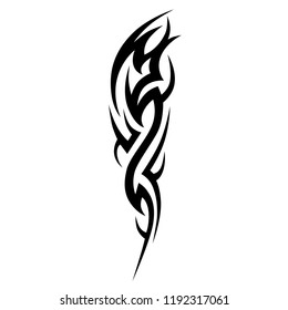 tattoo tribal abstract sleeve, black arm shoulder tattoo fantasy pattern vector, sketch art design isolated on  white background
