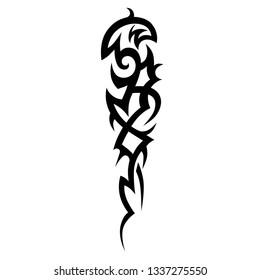 tattoo tribal abstract sleeve, black arm shoulder tattoo pattern vector, sketch art design isolated on white background