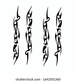 tattoo tribal abstract sleeve, black arm shoulder tattoo fantasy pattern vector, sketch art design isolated