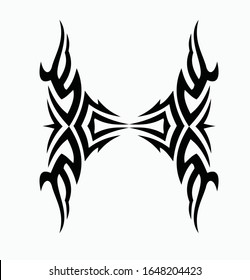 tattoo tribal abstract sleeve, black arm shoulder tattoo fantasy pattern vector, sketch art design isolated on white background
