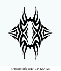 tattoo tribal abstract sleeve, black arm shoulder tattoo fantasy pattern vector, sketch art design isolated on white background