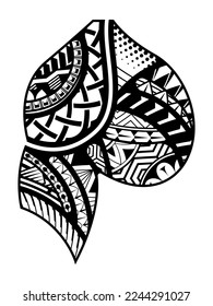 Tattoo tribal abstract sleeve, black arm shoulder tattoo fantasy pattern vector art design isolated on white background