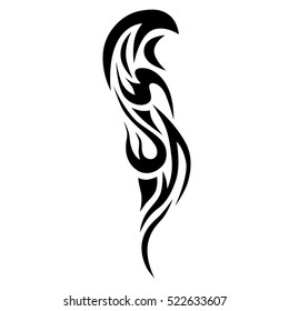 tattoo tribal abstract sleeve, black arm shoulder tattoo pattern vector, sketch art design isolated on white background