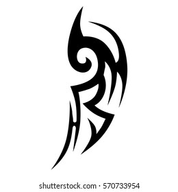 tattoo tribal abstract sleeve, black arm shoulder tattoo pattern vector, sketch art design isolated on white background