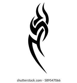 tattoo tribal abstract sleeve, black arm shoulder tattoo pattern vector, sketch art design isolated on white background
