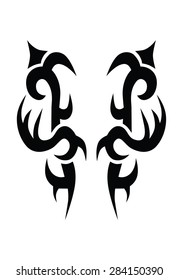 tattoo tribal art design vector,  abstract  element pattern vintage on white background