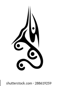 tattoo tribal art design vector,  abstract fantasy pattern vintage on white background