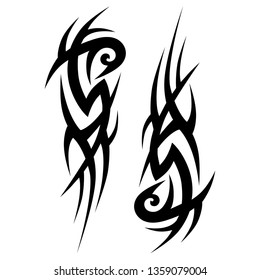 Tatttoo Tribal Sleeve Symmetric Pattern Elements Stock Vector (Royalty ...