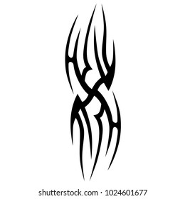 Tattoo tribal black vector design isolated. Simple logo. Individual designer isolated element for decorating the body of women, men and girls arm, leg and other body parts. Abstract illustration.
