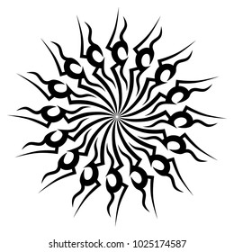 Tattoo  tribal circle flower vector design.