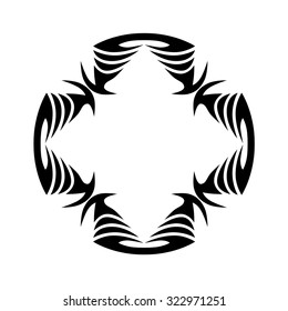 Tattoo tribal circle vector shape. Tribal tattoos. Art tribal tattoo. Isolated vector sketch of a tattoo. Idea for design. Creative tattoo ornament vector.