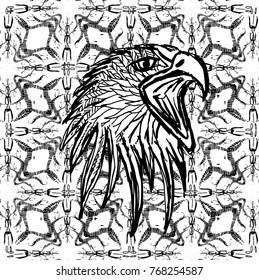 Tattoo tribal eagle graphic design vector art