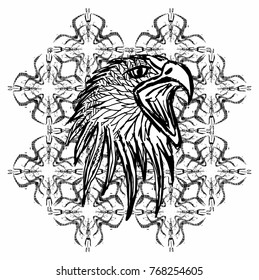 Tattoo tribal eagle graphic design vector art
