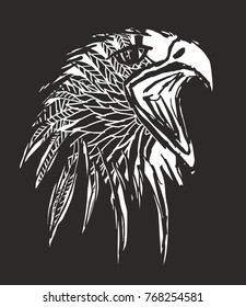 Tattoo tribal eagle graphic desing vector art