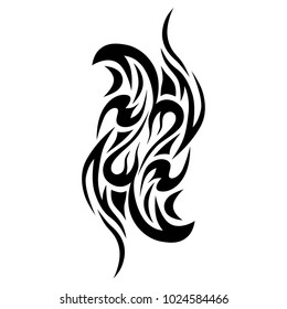 tattoo tribal flame pattern art tribal vector design. Simple logo. Individual designer isolated element for decorating the body of women, men and girls arm, leg and other body parts. 