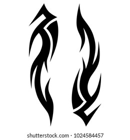 tattoo tribal flames, pattern tattoo vector art design, isolated illustration abstract pattern on white background, tattoo art tribal vector design. Simple logo. 