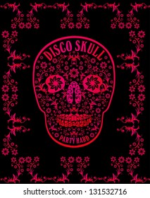 tattoo tribal flower skull vector art