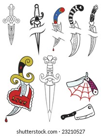 tattoo tribal knives