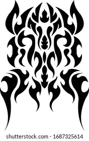 Tattoo Tribal Lower Back Vector Design. Frog Of Fire.