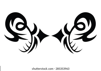 Tattoo tribal lower back vector. Individual designer isolated element for decorating the body of women and girls waist, back and stomach and other body parts. Abstract illustration.