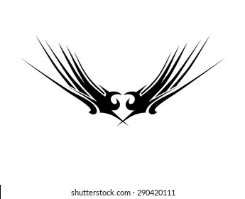 Tattoo tribal lower back vector design. Simple logo. Individual designer isolated element for decorating the body of women and girls waist, back and stomach and other body parts. Abstract illustration