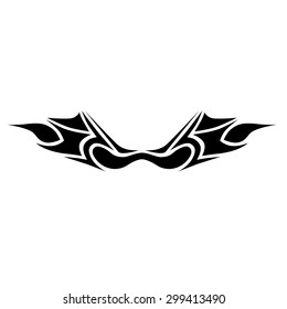Tattoo tribal lower back vector design. Simple logo. Individual designer isolated element for decorating the body of women and girls waist, back and stomach and other body parts. Abstract illustration