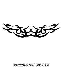 Tattoo tribal lower back vector design. Simple logo. Individual designer isolated element for decorating the body of women and girls waist, back and stomach and other body parts. Abstract illustration