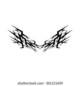 Tattoo tribal lower back vector design. Simple logo. Individual designer isolated element for decorating the body of women and girls waist, back and stomach and other body parts. Abstract illustration