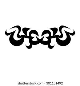 Tattoo tribal lower back vector design. Simple logo. Individual designer isolated element for decorating the body of women and girls waist, back and stomach and other body parts. Abstract illustration