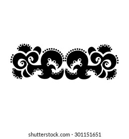 Tattoo tribal lower back vector design. Simple logo. Individual designer isolated element for decorating the body of women and girls waist, back and stomach and other body parts. Abstract illustration
