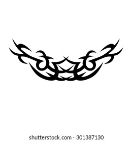 Tattoo tribal lower back vector design. Simple logo. Individual designer isolated element for decorating the body of women and girls waist, back and stomach and other body parts. Abstract illustration