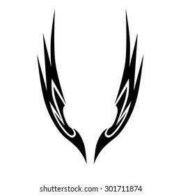 Tattoo tribal lower back vector design. Simple logo. Individual designer isolated element for decorating the body of women and girls waist, back and stomach and other body parts. Abstract illustration