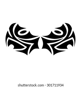 Tattoo tribal lower back vector design. Simple logo. Individual designer isolated element for decorating the body of women and girls waist, back and stomach and other body parts. Abstract illustration