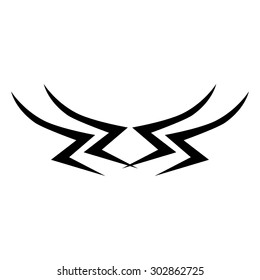 Tattoo tribal lower back vector design. Simple logo. Individual designer isolated element for decorating the body of women and girls waist, back and stomach and other body parts. Abstract illustration