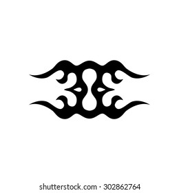 Tattoo tribal lower back vector design. Simple logo. Individual designer isolated element for decorating the body of women and girls waist, back and stomach and other body parts. Abstract illustration