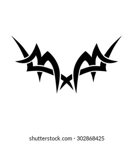 Tattoo tribal lower back vector design. Simple logo. Individual designer isolated element for decorating the body of women and girls waist, back and stomach and other body parts. Abstract illustration