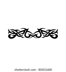 Tattoo tribal lower back vector design. Simple logo. Individual designer isolated element for decorating the body of women and girls waist, back and stomach and other body parts. Abstract illustration