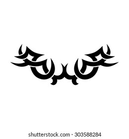 Tattoo tribal lower back vector design. Simple logo. Individual designer isolated element for decorating the body of women and girls waist, back and stomach and other body parts. Abstract illustration