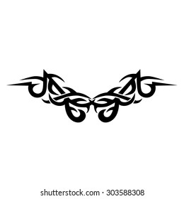 Tattoo tribal lower back vector design. Simple logo. Individual designer isolated element for decorating the body of women and girls waist, back and stomach and other body parts. Abstract illustration