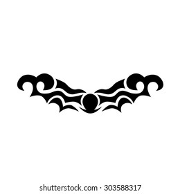 Tattoo tribal lower back vector design. Simple logo. Individual designer isolated element for decorating the body of women and girls waist, back and stomach and other body parts. Abstract illustration