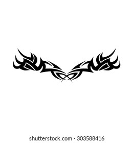Tattoo tribal lower back vector design. Simple logo. Individual designer isolated element for decorating the body of women and girls waist, back and stomach and other body parts. Abstract illustration