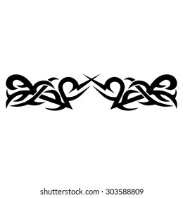 Tattoo tribal lower back vector design. Simple logo. Individual designer isolated element for decorating the body of women and girls waist, back and stomach and other body parts. Abstract illustration