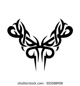 Tattoo tribal lower back vector design. Simple logo. Individual designer isolated element for decorating the body of women and girls waist, back and stomach and other body parts. Abstract illustration