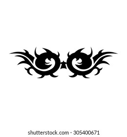 Tattoo tribal lower back vector design. Simple logo. Individual designer isolated element for decorating the body of women and girls waist, back and stomach and other body parts. Abstract illustration