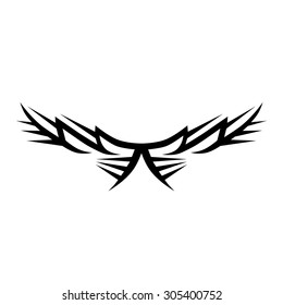 Tattoo tribal lower back vector design. Simple logo. Individual designer isolated element for decorating the body of women and girls waist, back and stomach and other body parts. Abstract illustration